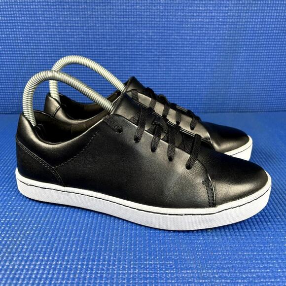 🔴 CLARKS PAWLEY SPRINGS Women`s Size 7 Black White Leather Comfort Shoes 13291 - Picture 3 of 8